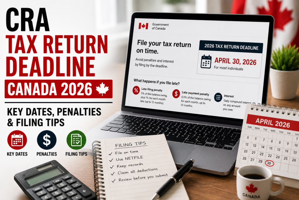 CRA Tax Return Deadline Canada 2026 Key Dates, Penalties & Filing Tips